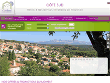 Tablet Screenshot of cotesud-hotelsresidences.fr